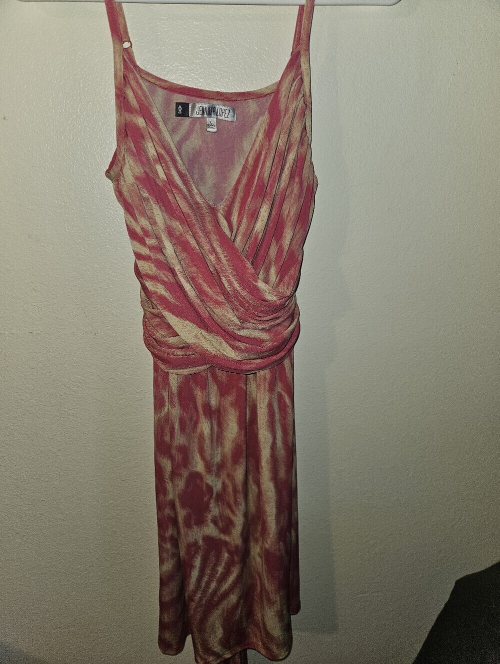 Jennifer Lopez Womans Spaghetti Strap Tie Back Dress Size L